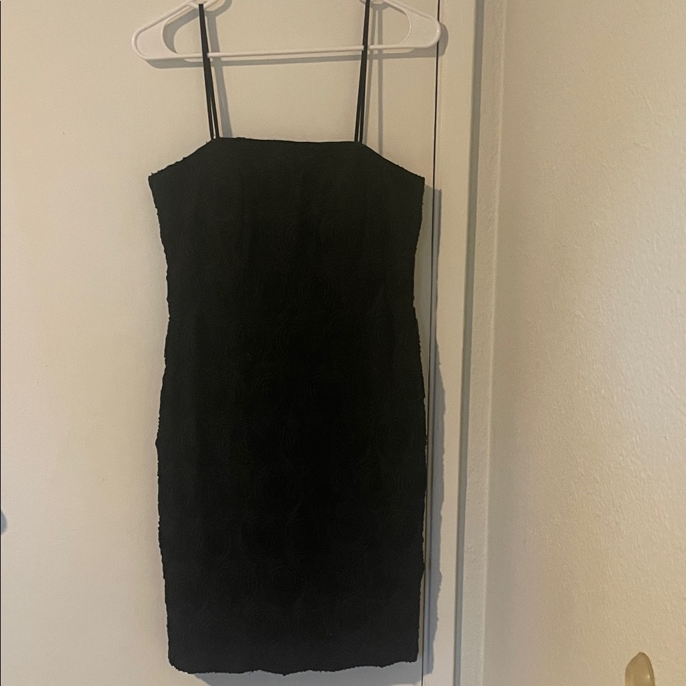 Calvin Klein Rose Embroidered Spaghetti Strap Dress